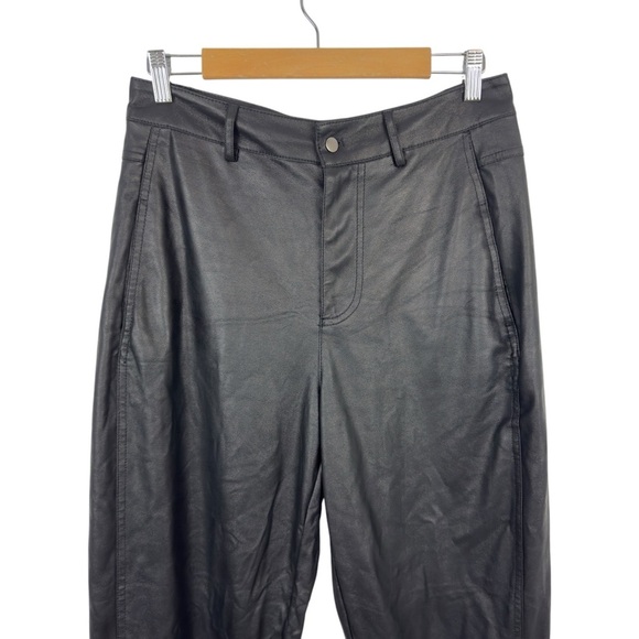 Zara High-Waisted Faux Leather Balloon Barrel Leg Trouser Pants Black 2969/246 M - Picture 3 of 16